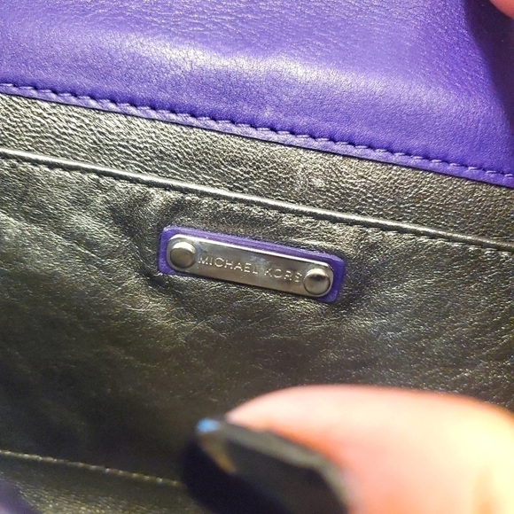Michael Kors Deep Purple Embossed Patent Leather Clutch